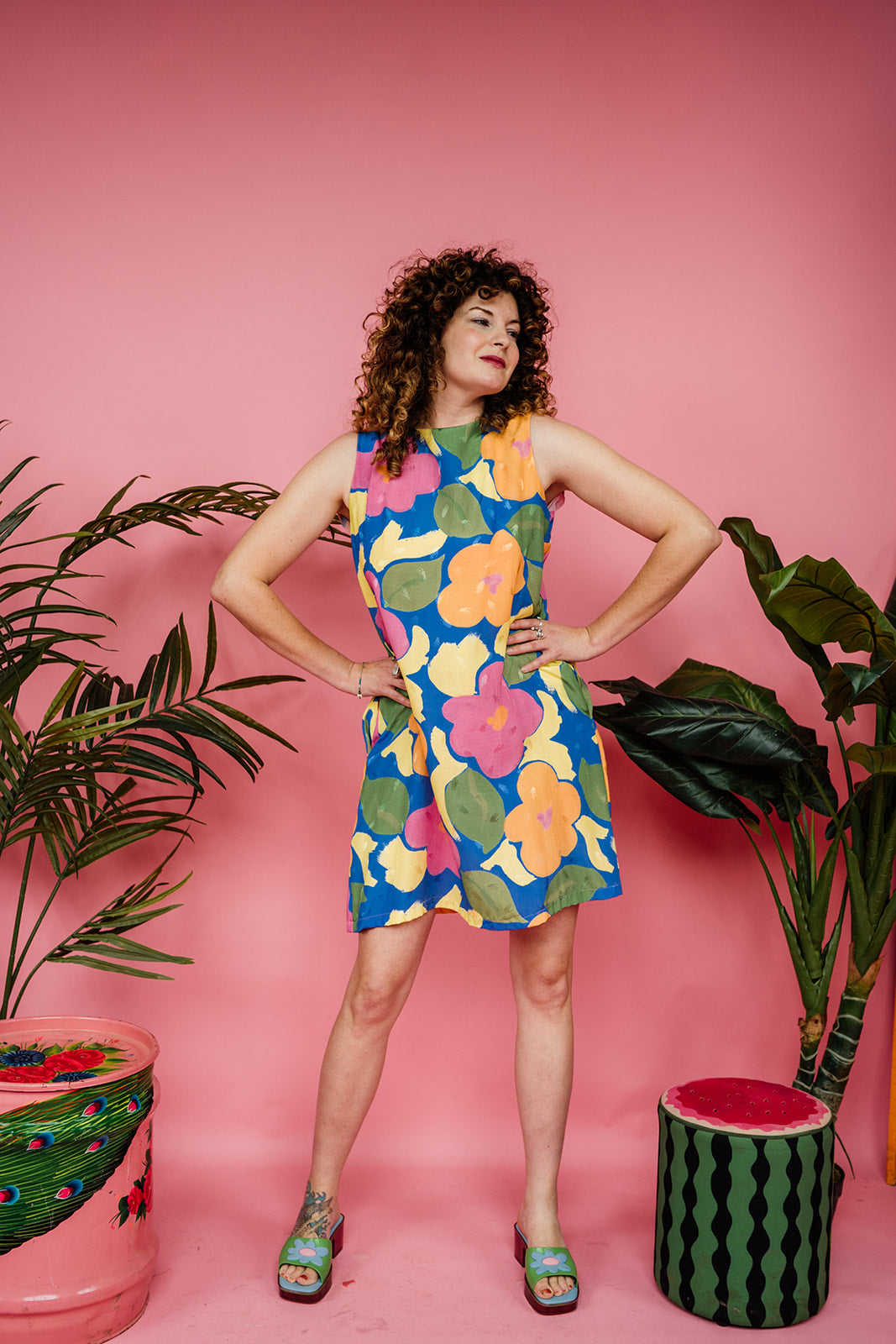 SALE - Twiggy Dress in Blue Floral - Megan Crook