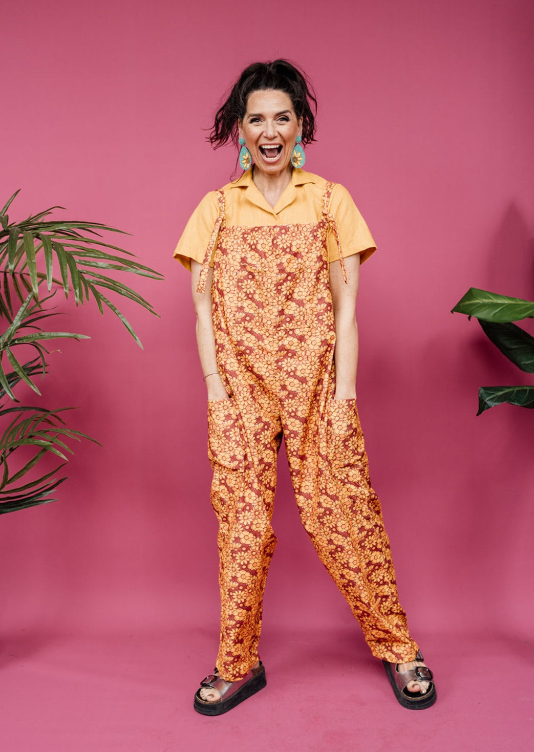 Linen Bowling Shirt in Yellow