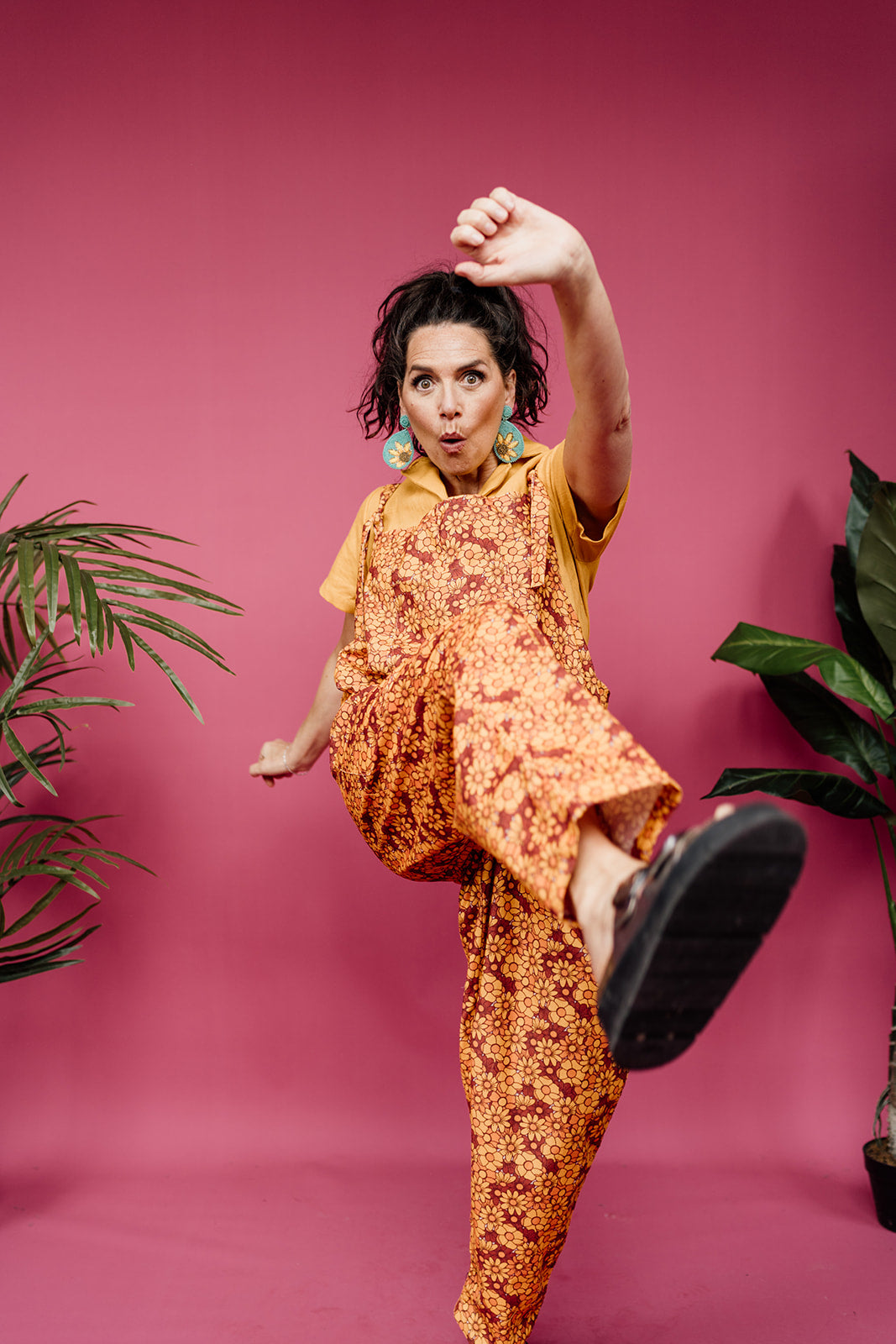 Linen Bowling Shirt in Yellow