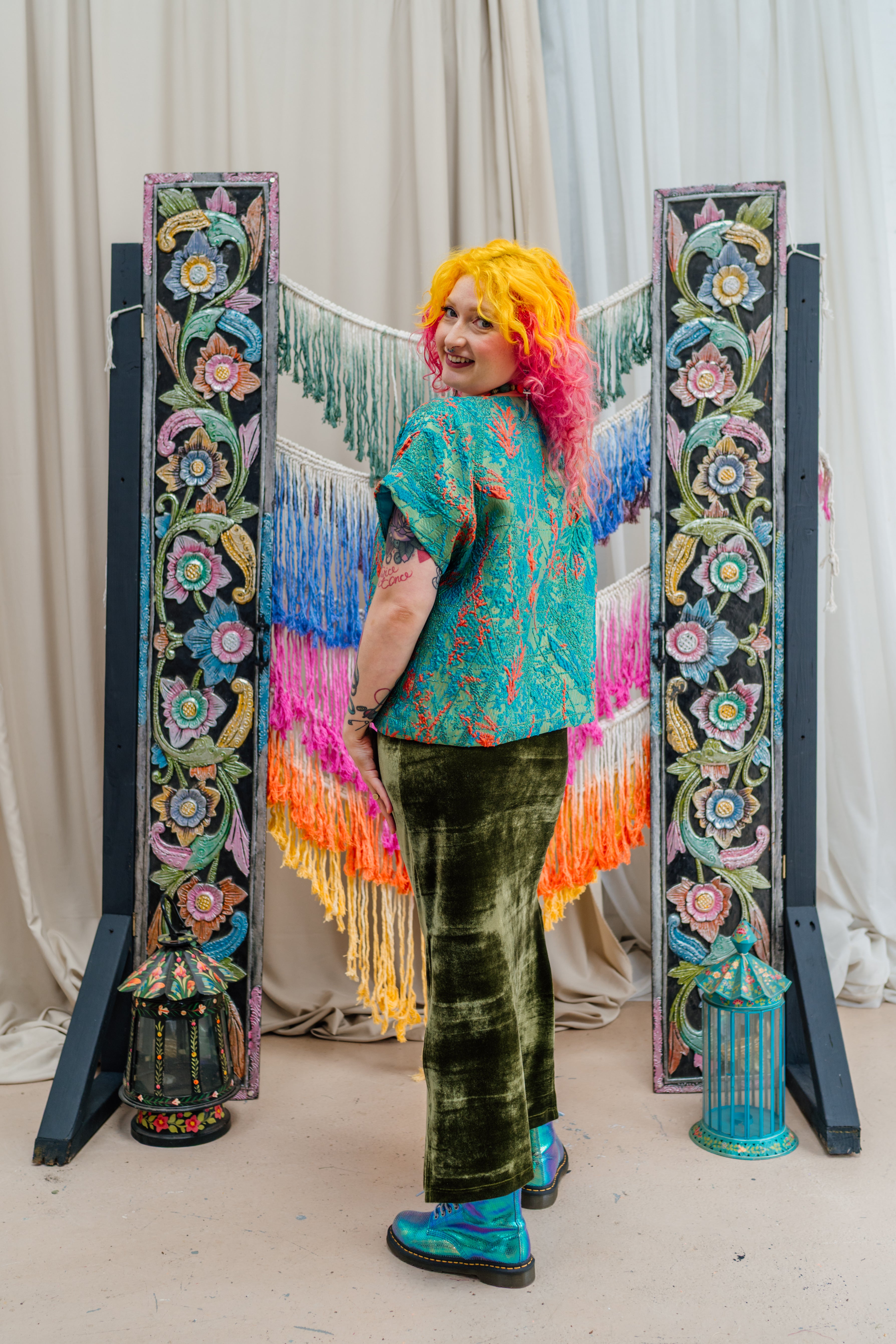 Shift Top in Green Paradise - Megan Crook