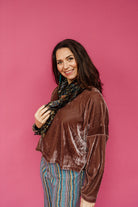 Velvet Batwing Top in Mushroom + 1 Colour - Megan Crook