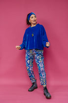 Velvet Batwing Top in Cornflower - Megan Crook