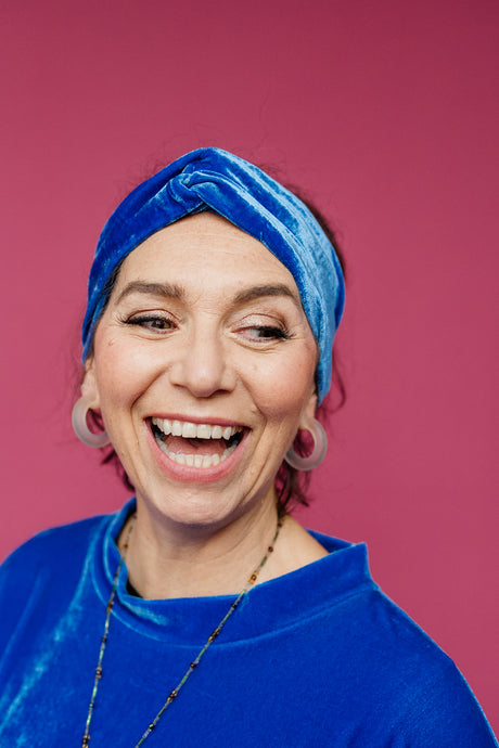 Velvet Headband in Cornflower