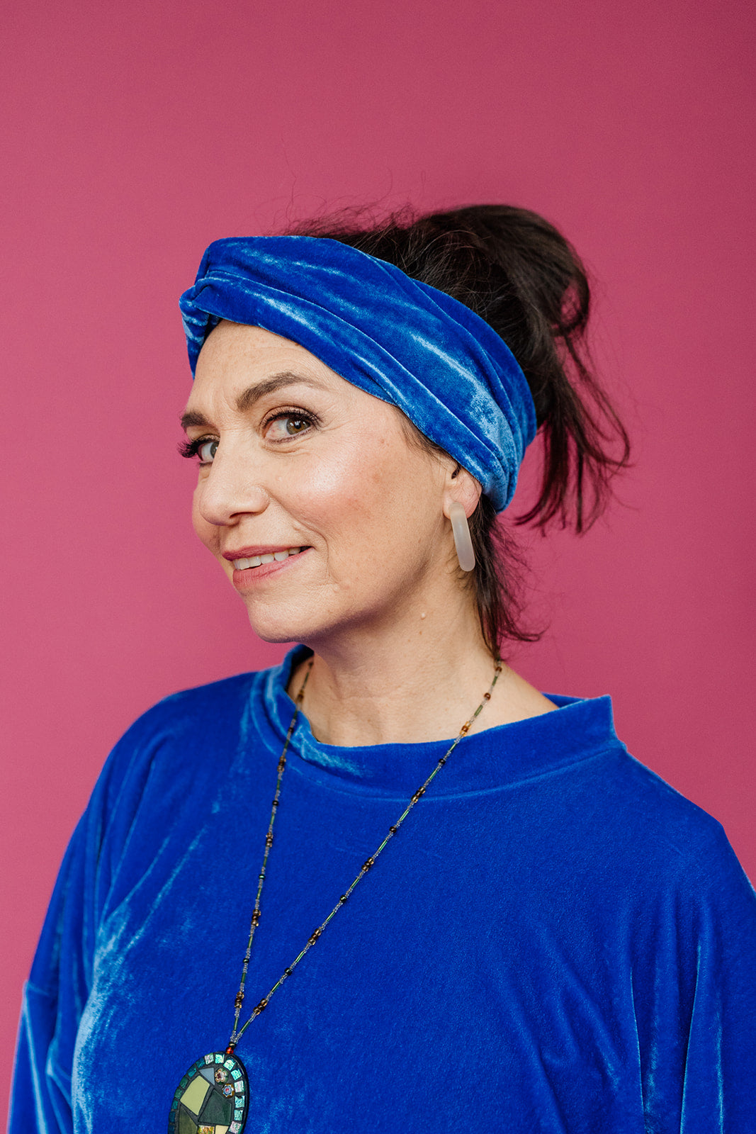 Velvet Headband in Cornflower