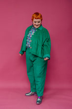 Load image into Gallery viewer, Corduroy Cropped Chore Jacket in Emerald Green