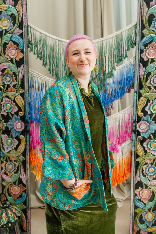 Kimono Jacket in Green Paradise