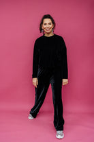 Velvet Batwing Top in Black - Megan Crook