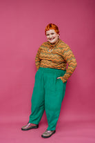 Long Sleeved Turtleneck in Retro Chevron - Megan Crook