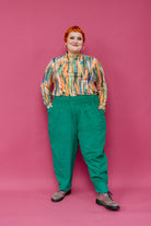 Tapered Trousers in Emerald Cord - Megan Crook