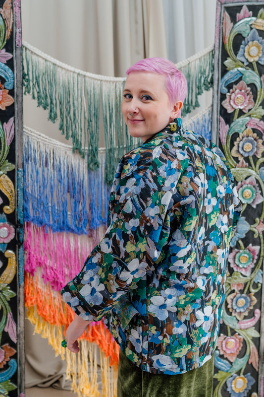 Kimono Jacket in Floral Watercolour