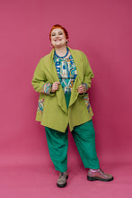 Load image into Gallery viewer, Embellished Short Wool Coat in Lime Green