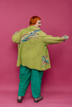 Load image into Gallery viewer, Embellished Short Wool Coat in Lime Green