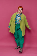 Load image into Gallery viewer, Embellished Short Wool Coat in Lime Green