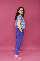 Tapered Trousers in Purple Cord - Megan Crook