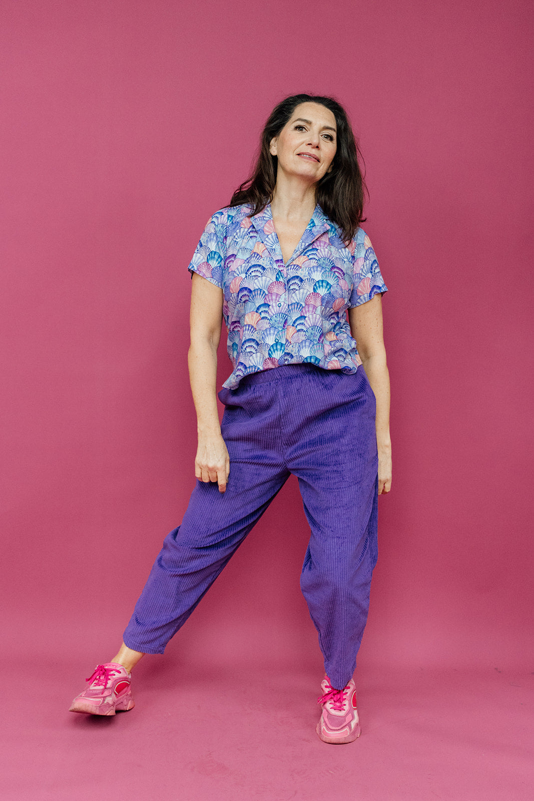 Linen Bowling Shirt in Blue Seashell