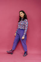 Tapered Trousers in Purple Cord - Megan Crook