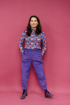 Tapered Trousers in Purple Cord - Megan Crook