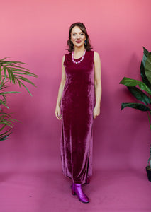 Velvet Maxi Dress in Dusty Rose