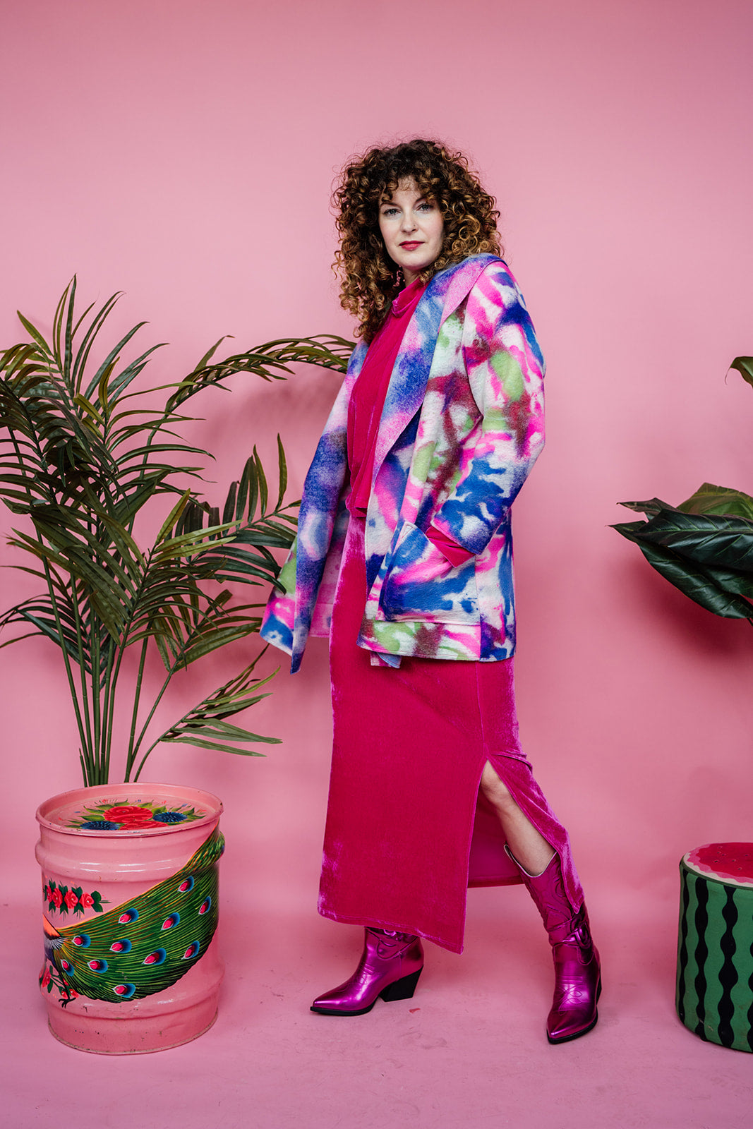 Watercolour Boiled Wool Coat