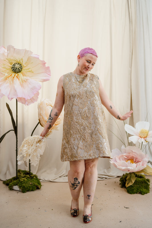 Twiggy Dress in Gold Tones