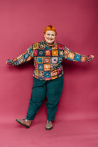 * Funnel Neck Pullover in Crochet Print - Megan Crook