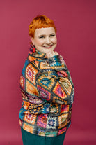 * Funnel Neck Pullover in Crochet Print - Megan Crook