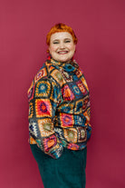 * Funnel Neck Pullover in Crochet Print - Megan Crook