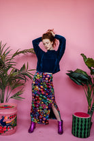 Velvet Batwing Top in Teal - Megan Crook