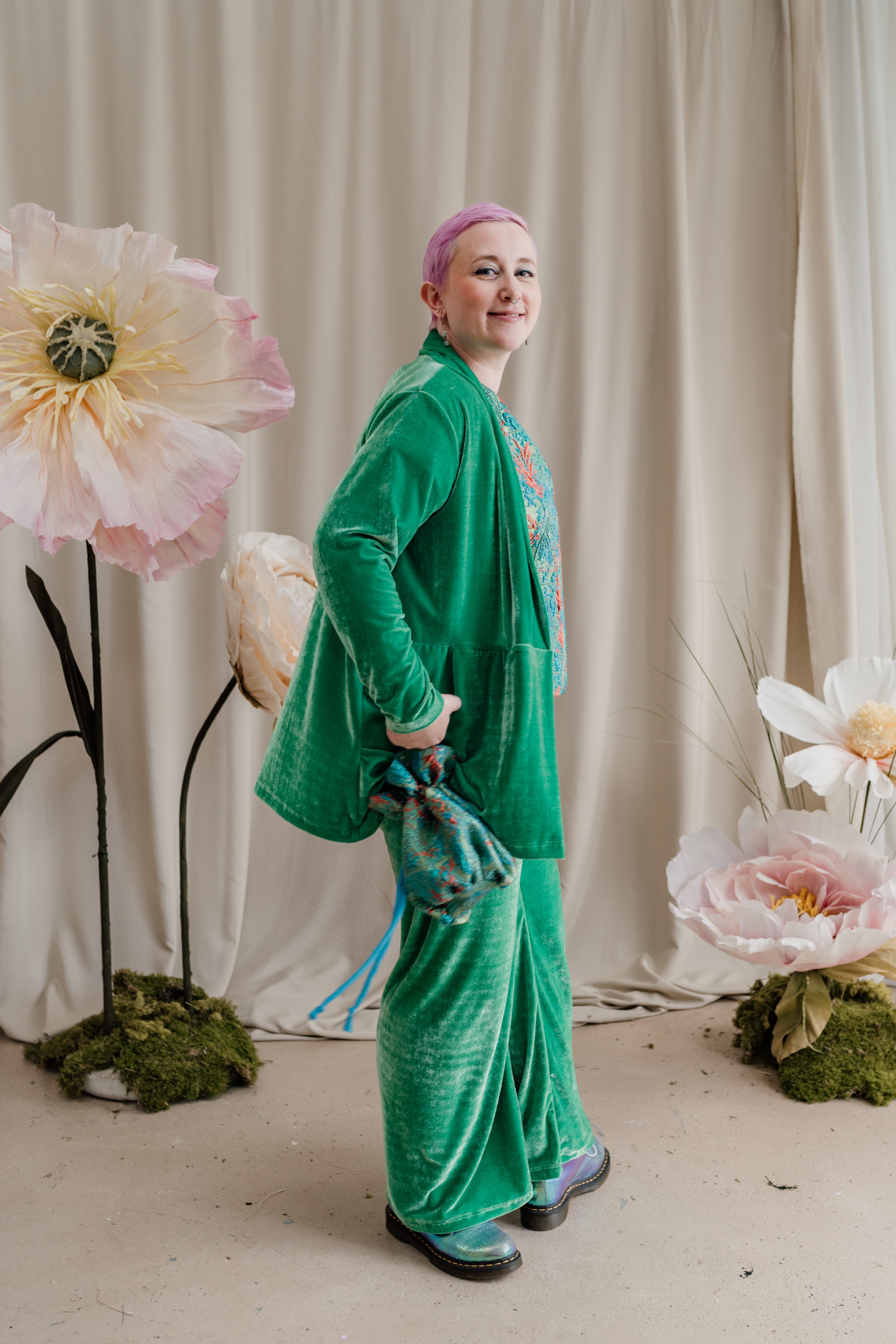 Velvet Jacket in Jade - Megan Crook