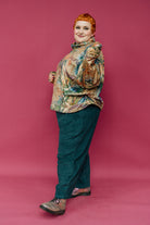 Funnel Neck Pullover in Marble Peacock - Megan Crook
