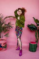 Velvet Batwing Top in Olive Green - Megan Crook