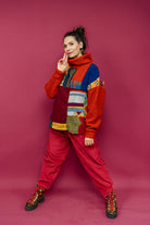 Patchwork Boucle Jumper in Orange + 1 Colour - Megan Crook