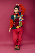 Patchwork Boucle Jumper in Orange + 1 Colour - Megan Crook