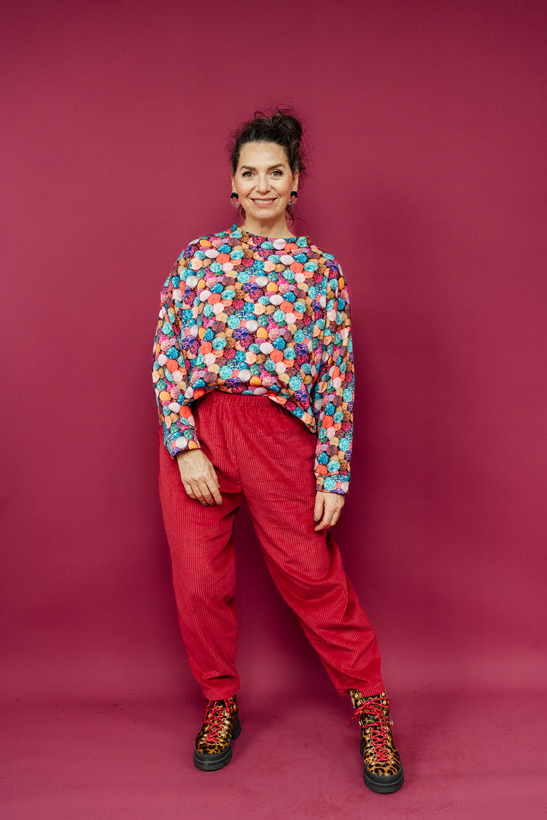 Tapered Trousers in Brick Cord - Megan Crook