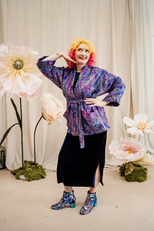 Kimono Jacket in Boysenberry