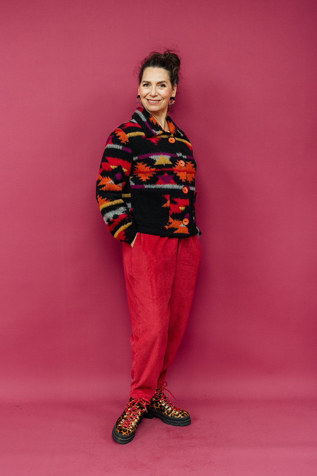 Tapered Trousers in Brick Cord - Megan Crook