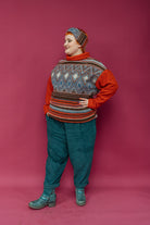 Knitted Pullover in Neutral Triangle - Megan Crook