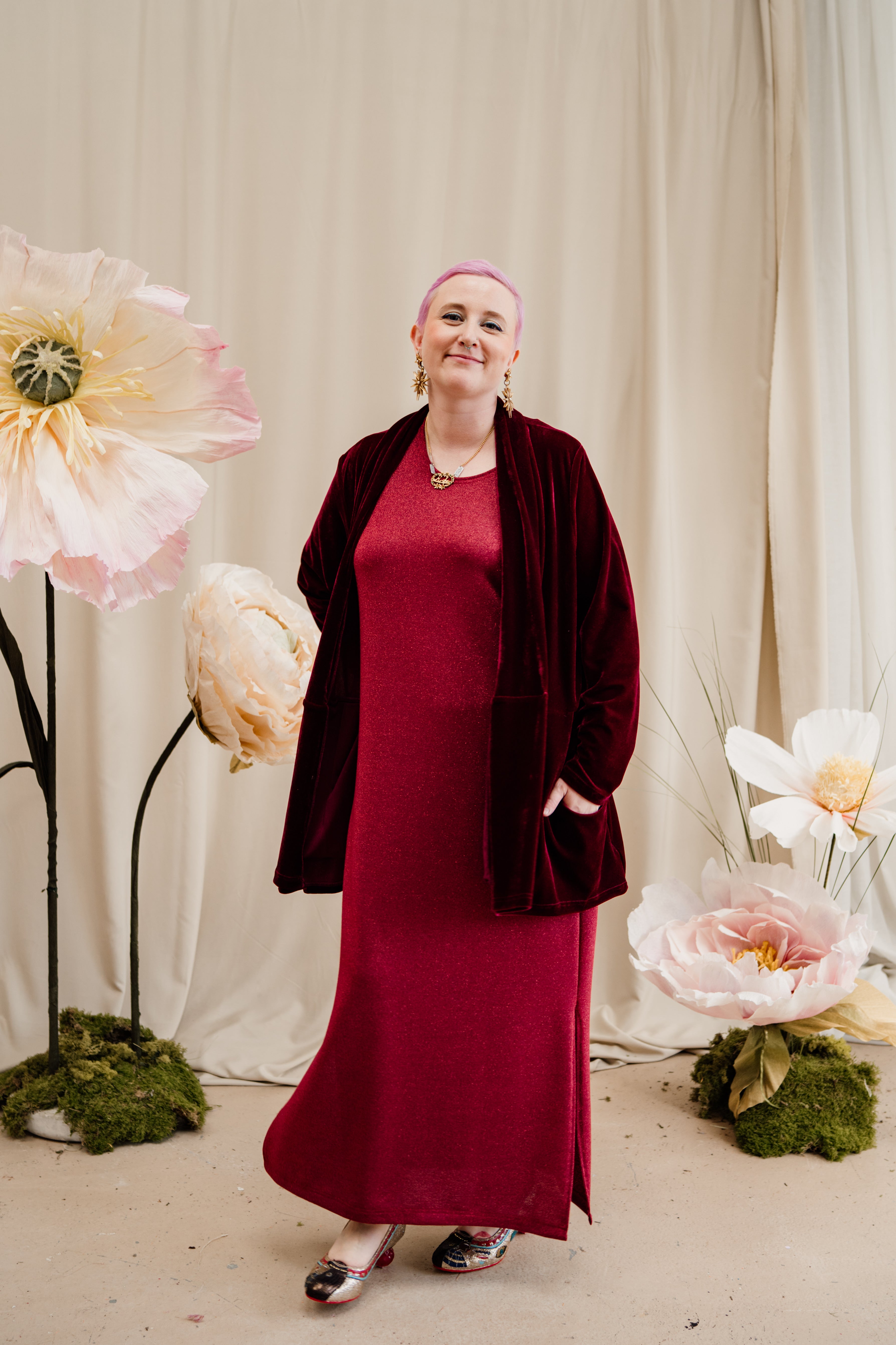 Velvet Jacket in Burgundy - Megan Crook