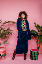 Velvet Jacket in Teal - Megan Crook