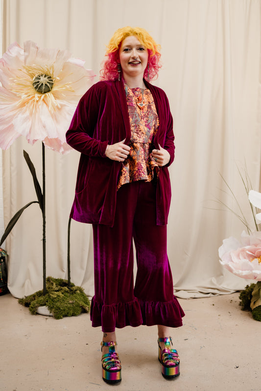 Velvet Jacket in Cerise