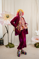 Velvet Jacket in Cerise - Megan Crook