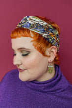 Load image into Gallery viewer, Jersey Snood in Purple Floral Embroidery