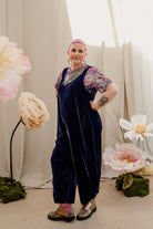 Velvet Dungaree Jumpsuit in Lavender Grey + 1 Colour - Megan Crook