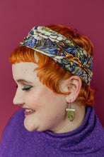 Load image into Gallery viewer, Jersey Snood in Purple Floral Embroidery