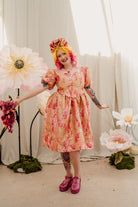 Regency Dress in Gold & Coral - Megan Crook