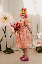 Regency Dress in Gold & Coral - Megan Crook