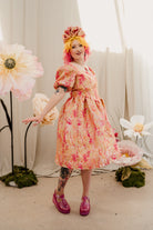 Regency Dress in Gold & Coral - Megan Crook