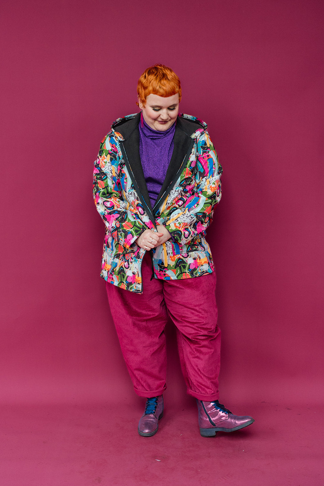 Rain Coat in Graffiti Print - Megan Crook
