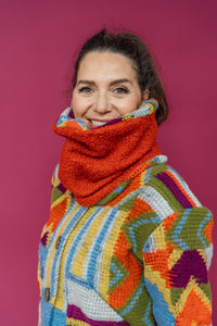 Reversible Snood in Multi Block Knit