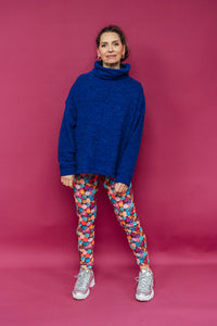 Boucle Funnel Neck Pullover in Royal Blue